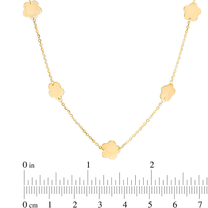 Flower Station Necklace in 10K Gold