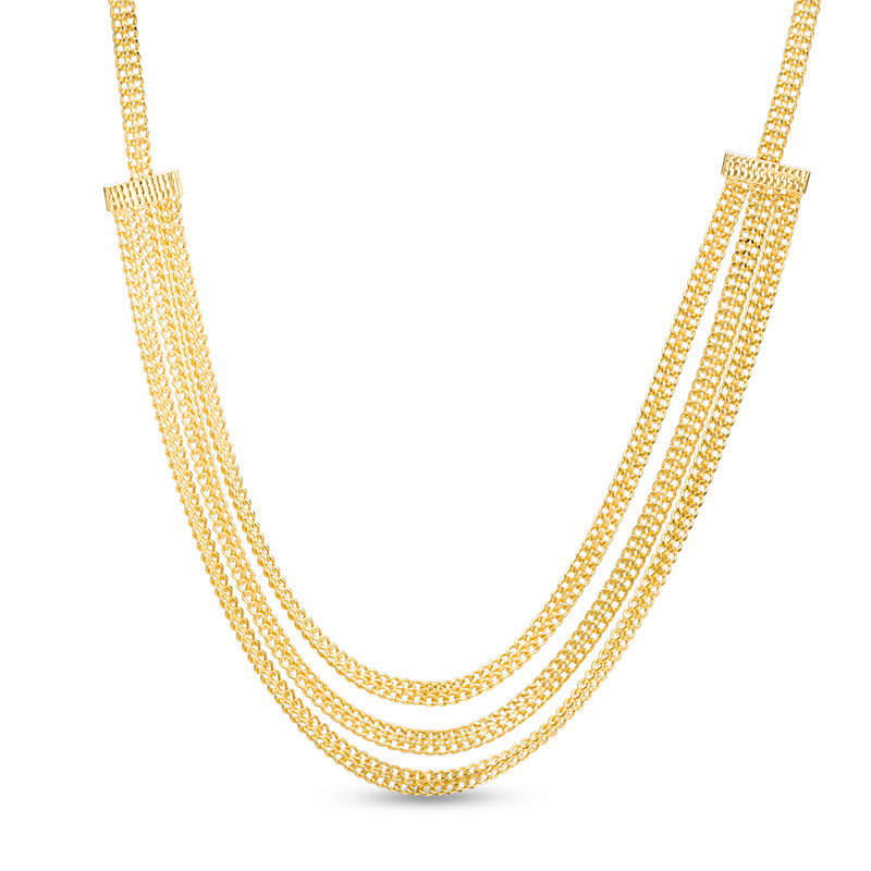 Main Image 1 of Diamond-Cut Multi-Strand Necklace in 10K Gold