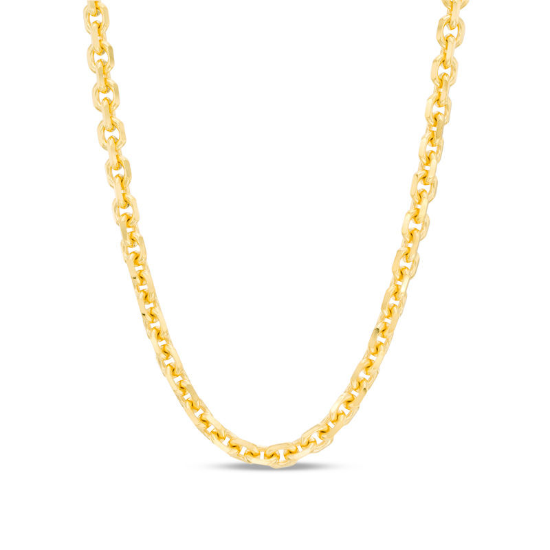 Main Image 1 of Men's 4.8mm Cable Chain Link Necklace in 10K Gold - 22"