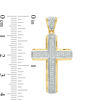 Thumbnail Image 2 of Men's 1/3 CT. T.W. Diamond Cross Charm in 14K Two-Tone Gold