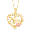 Thumbnail Image 1 of "Mom" in Heart with Rose Pendant in 10K Two-Tone Gold