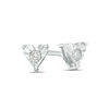 Thumbnail Image 1 of 1/20 CT. T.W. Diamond Heart Solitaire Stud Earrings in Sterling Silver