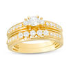 Thumbnail Image 0 of 5/8 CT. T.W. Diamond Three Stone Bridal Set in 14K Gold