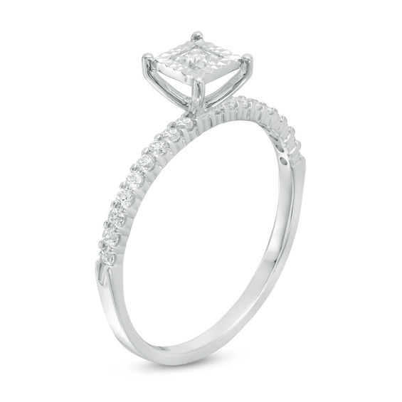 1/3 CT. T.w. Princess-Cut Diamond Engagement Ring in 14K White Gold