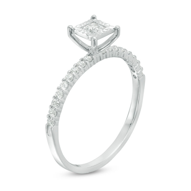 Main Image 2 of 1/3 CT. T.W. Princess-Cut Diamond Engagement Ring in 14K White Gold