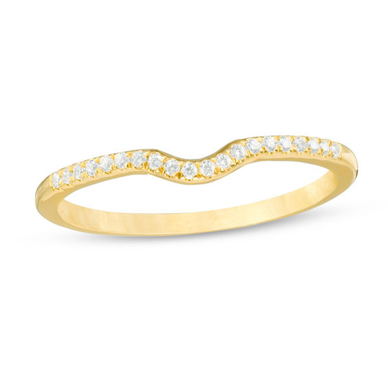 1/10 CT. T.w. Diamond Contour Wedding Band in 10K Gold