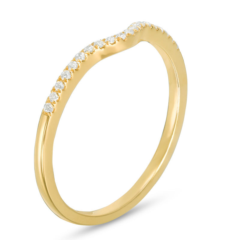 1/10 CT. T.W. Diamond Contour Wedding Band in 10K Gold