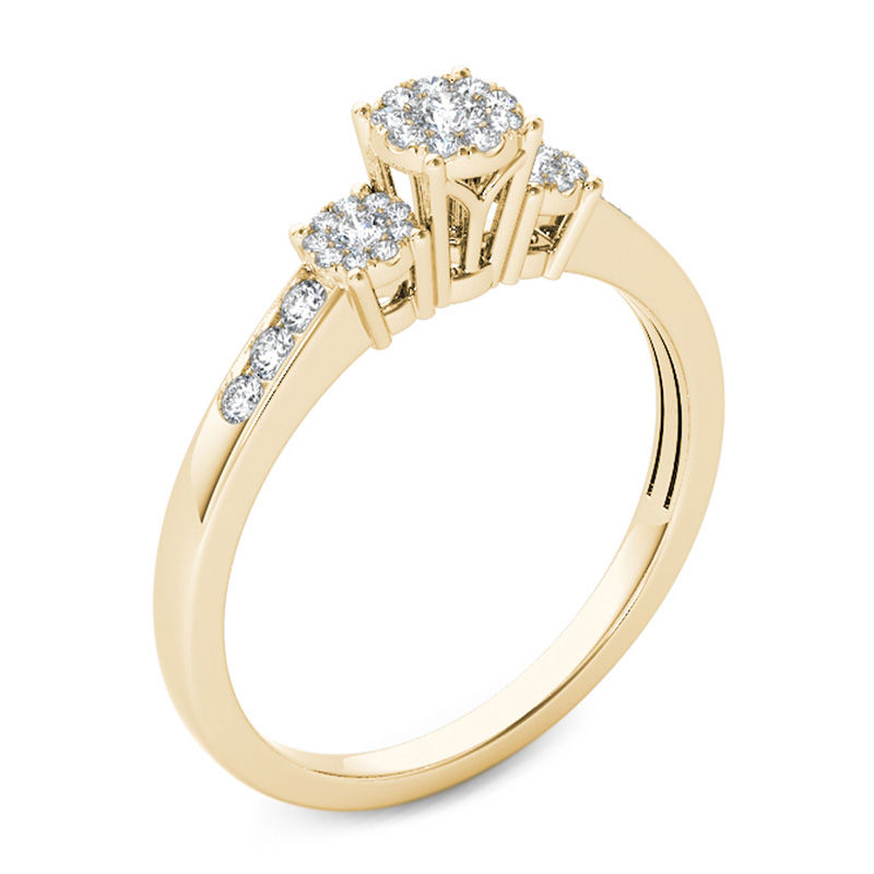 Main Image 2 of 1/3 CT. T.W. Composite Diamond Three Stone Engagement Ring in 10K Gold