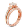 Thumbnail Image 1 of 1/2 CT. T.W. Composite Diamond Collar Bridal Set in 14K Rose Gold