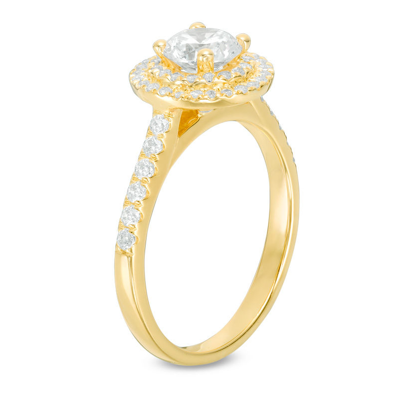 Main Image 2 of 1-1/5 CT. T.W. Diamond Double Frame Engagement Ring in 14K Gold