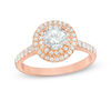 Thumbnail Image 1 of 1-1/5 CT. T.W. Diamond Double Frame Engagement Ring in 14K Rose Gold