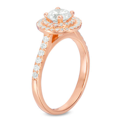 zales rose gold halo engagement ring