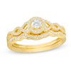 Thumbnail Image 1 of 3/8 CT. T.W. Diamond Frame Twist Bridal Set in 10K Gold