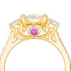 Thumbnail Image 2 of 7/8 CT. T.W. Diamond and Pink Sapphire Three Stone Engagement Ring in 10K Gold