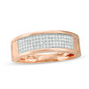 Thumbnail Image 0 of Men's 1/4 CT. T.W. Diamond Wedding Band in 10K Rose Gold