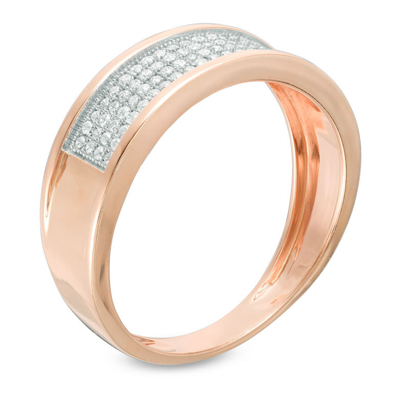 Men's 1/4 CT. T.W. Diamond Wedding Band in 10K Rose Gold