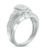 Thumbnail Image 2 of 1/3 CT. T.W. Multi-Diamond Oval Frame Bridal Set in 10K White Gold