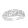 Thumbnail Image 1 of 1 CT. T.W. Diamond Multi-Row Engagement Ring in 14K White Gold