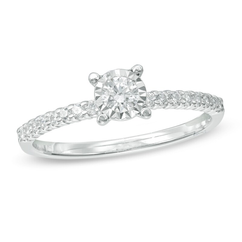 Main Image 1 of 1/3 CT. T.W. Diamond Engagement Ring in 14K White Gold