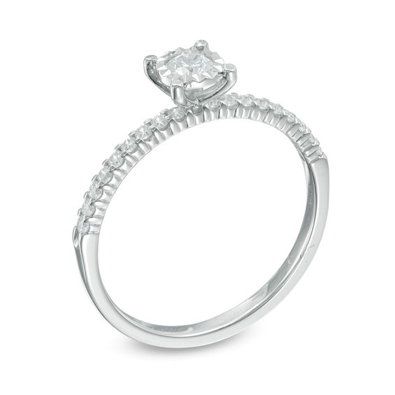 1/3 CT. T.w. Diamond Engagement Ring in 14K White Gold