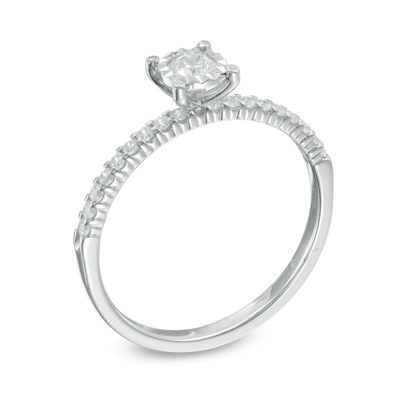 Main Image 2 of 1/3 CT. T.W. Diamond Engagement Ring in 14K White Gold