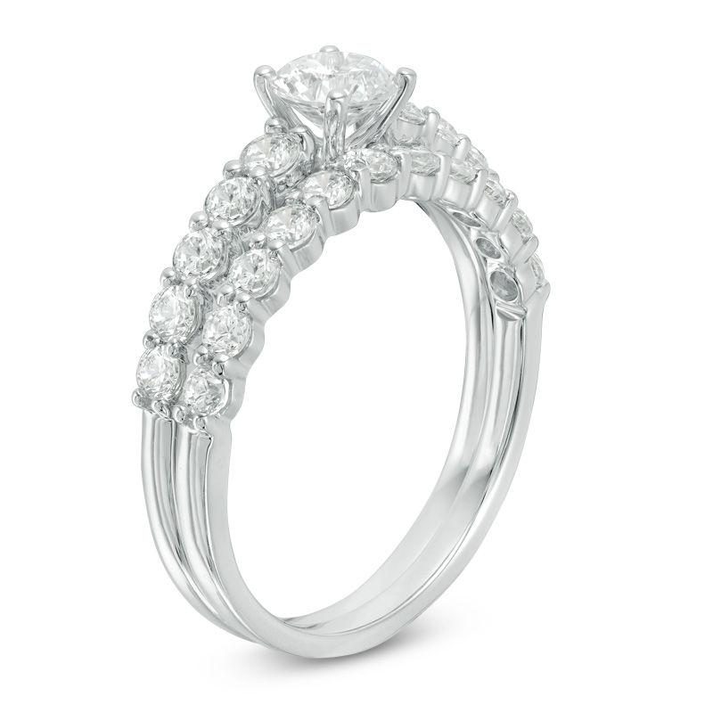 Main Image 2 of 1-1/2 CT. T.W. Diamond Bridal Set in 14K White Gold