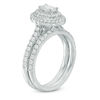 Thumbnail Image 2 of 1-1/4 CT. T.W. Oval Diamond Double Frame Bridal Set in 14K White Gold