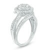 Thumbnail Image 2 of 1 CT. T.W. Composite Diamond Frame Swirl Bypass Engagement Ring in 10K White Gold
