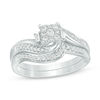 Thumbnail Image 1 of 1/3 CT. T.W. Composite Diamond Bypass Swirl Bridal Set in 10K White Gold