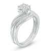 Thumbnail Image 2 of 1/3 CT. T.W. Composite Diamond Bypass Swirl Bridal Set in 10K White Gold