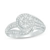 Thumbnail Image 0 of 1/2 CT. T.W. Composite Diamond Frame Swirl Bypass Engagement Ring in 10K White Gold