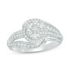 Thumbnail Image 1 of 1/2 CT. T.W. Composite Diamond Frame Swirl Bypass Engagement Ring in 10K White Gold