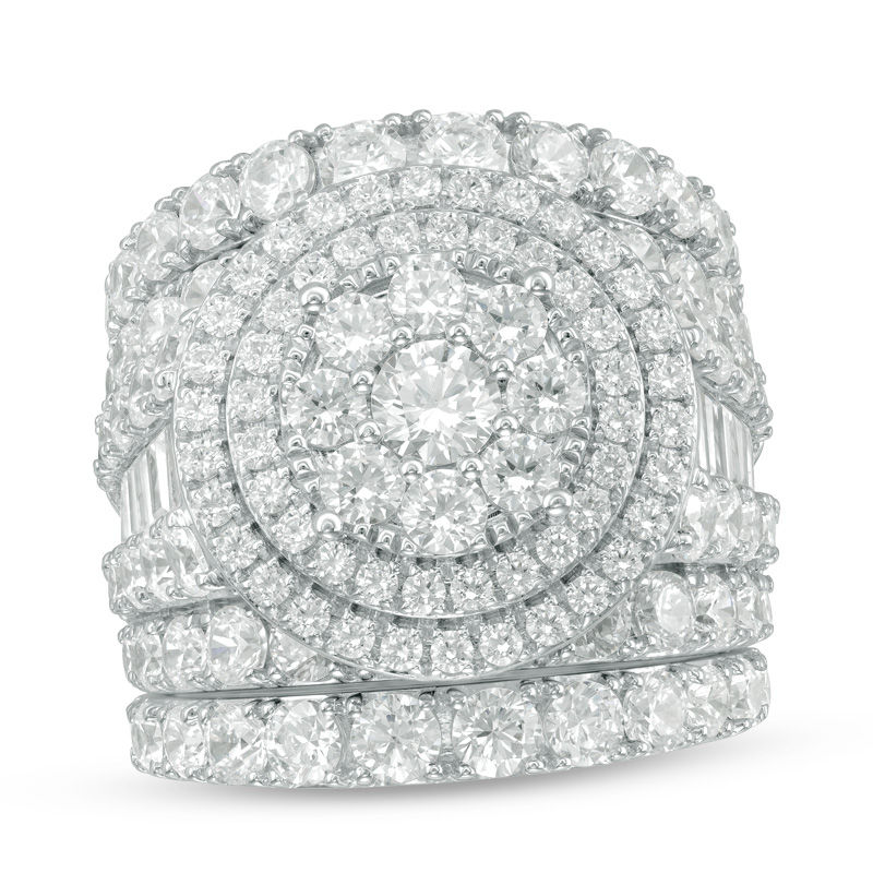 7 CT. T.W. Diamond Frame Three Piece Bridal Set in 14K White Gold Zales