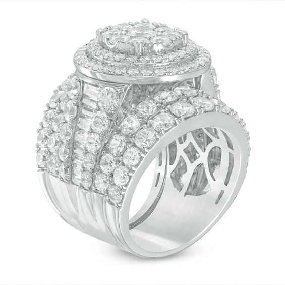 7 CT. T.w. Diamond Frame Three Piece Bridal Set in 14K White Gold