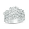 Thumbnail Image 1 of 2 CT. T.W. Composite Diamond Cushion Frame Four Piece Bridal Set in 14K White Gold