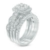 Thumbnail Image 2 of 2 CT. T.W. Composite Diamond Cushion Frame Four Piece Bridal Set in 14K White Gold