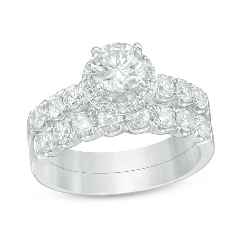 Main Image 1 of 2 CT. T.W. Diamond Frame Bridal Set in 14K White Gold