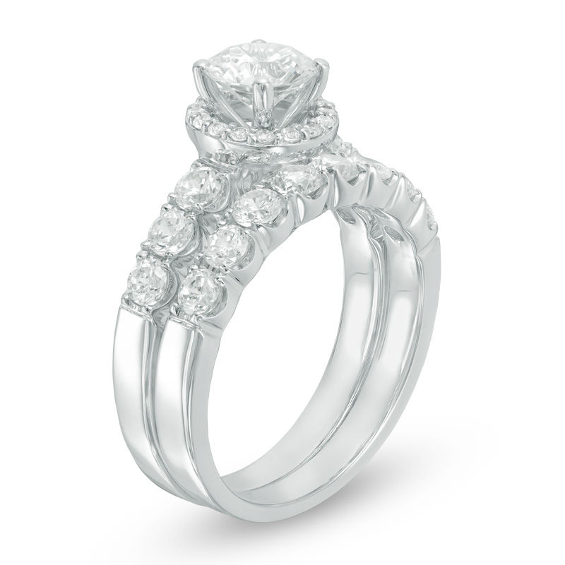 2 CT. T.W. Diamond Frame Bridal Set in 14K White Gold