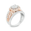 Thumbnail Image 2 of 1-1/2 CT. T.W. Multi-Diamond Frame Multi-Row Shank Ring in 10K Two-Tone Gold
