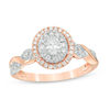 Thumbnail Image 0 of 1/2 CT. T.W. Oval Diamond Double Frame Twist Engagement Ring in 14K Two-Tone Gold