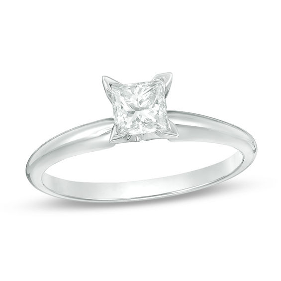 1 CT. Certified Princess-Cut Diamond Solitaire Engagement Ring in 18K ...