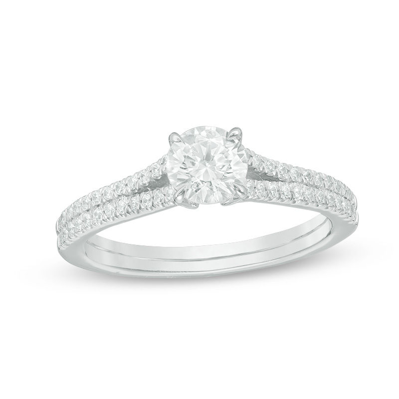 Main Image 1 of 1 CT. T.W. Diamond Split Shank Engagement Ring in 14K White Gold
