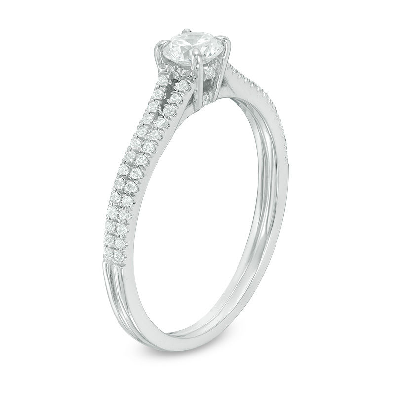 Main Image 2 of 1 CT. T.W. Diamond Split Shank Engagement Ring in 14K White Gold