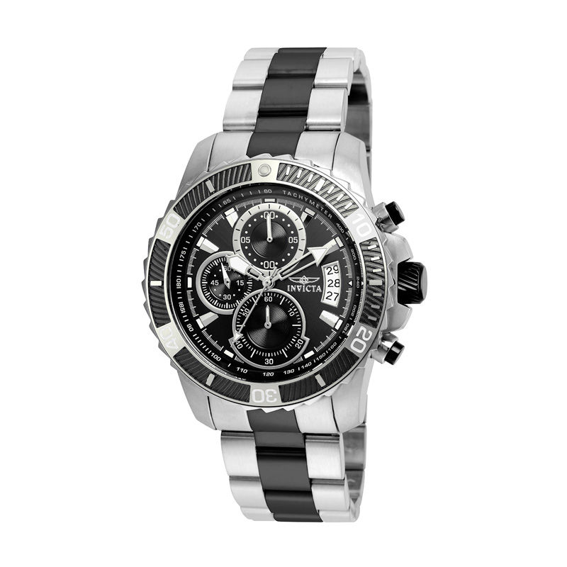 Men's Invicta Pro Diver Two-Tone Chronograph Watch with Black Dial (Model: 22416)