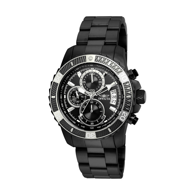 Main Image 1 of Men's Invicta Pro Diver Black IP Chronograph Watch with Black Dial (Model: 22417)