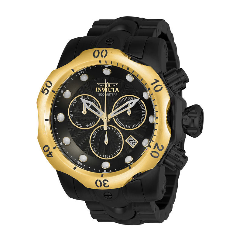 Men's Invicta Venom Black IP Chronograph Watch with Black Dial (Model: 23895)