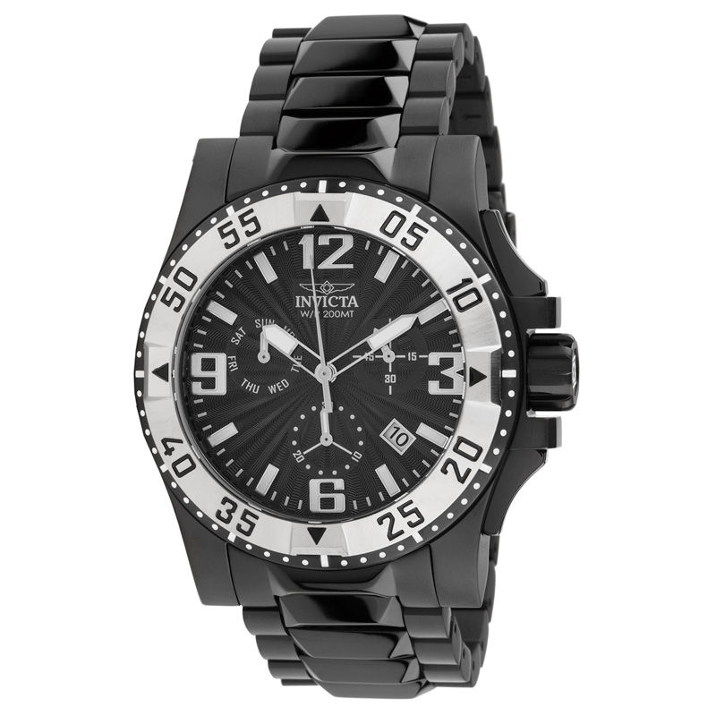 Main Image 1 of Men's Invicta Excursion Black IP Chronograph Watch with Black Dial (Model: 23907)
