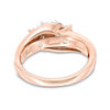 Thumbnail Image 2 of 1/4 CT. T.W. Diamond Past Present Future® Twist Bypass Engagement Ring in 10K Rose Gold