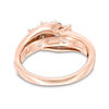Thumbnail Image 3 of 1/4 CT. T.W. Diamond Past Present Future® Twist Bypass Engagement Ring in 10K Rose Gold