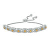 Thumbnail Image 0 of Citrine and 1/10 CT. T.W. Diamond Frame Bolo Bracelet in Sterling Silver - 9.5"